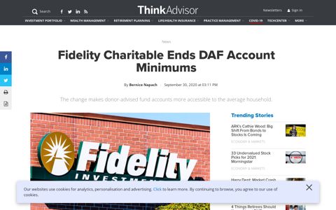 Fidelity Charitable Ends DAF Account Minimums | ThinkAdvisor