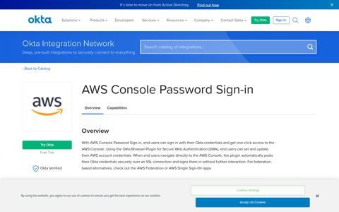 AWS Console Password Sign-in | Okta