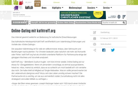 Online-Dating mit kathtreff.org – kath.ch