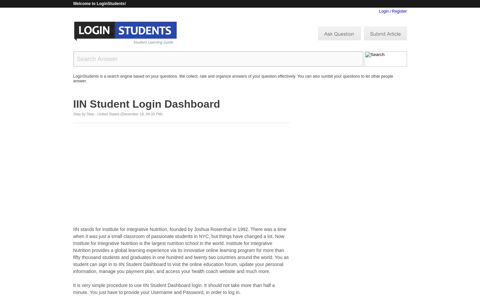 IIN Student Login Dashboard - Ashford.edu Student Portal Login