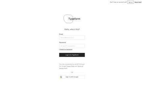 Log in | Typeform