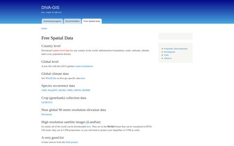 Free Spatial Data | DIVA-GIS