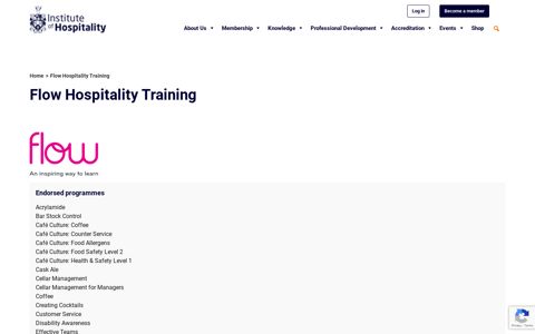 Flow Hospitality Training - Institute of Hospitality