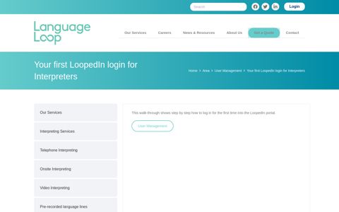 Your first LoopedIn login for Interpreters | LanguageLoop