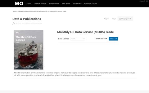 IEA webstore. Monthly Oil Data Service (MODS) Trade