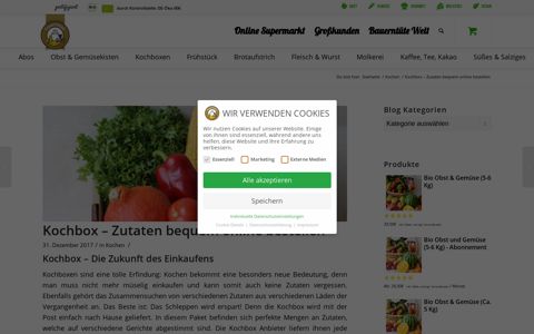 Kochbox - Zutaten bequem online bestellen 🥔 🥘 - Bauerntüte