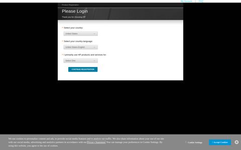 HP Registration - Login