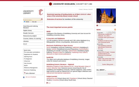 Catalogue of the libraries of Heidelberg University - UB ...