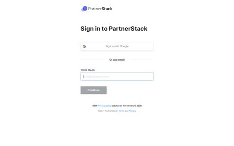 Sign in with Google - PartnerStack