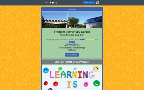 The latest news for you from Fremont Elementary