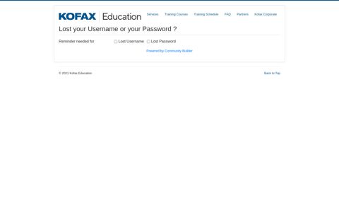 CB Forgot Login - Kofax Education