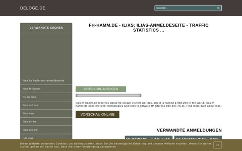 Fh-hamm.de - Ilias: ILIAS-Anmeldeseite - traffic statistics - deloge.de