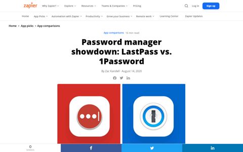 Password manager showdown: LastPass vs. 1Password | Zapier