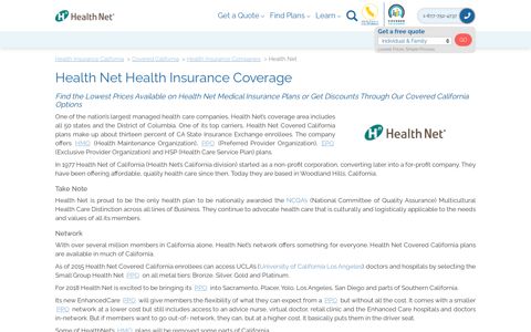 Health Net Health Insurance Coverage - Health for California