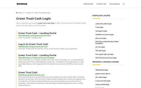 Green Trust Cash Login ❤️ One Click Access - iLoveLogin