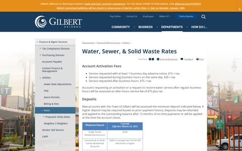 Water, Sewer, & Solid Waste Rates | Town of Gilbert, Arizona