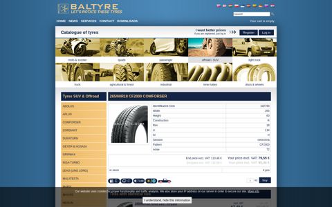 265/60R18 CF2000 COMFORSER | Baltyre.com