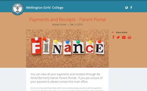 Payments and Receipts - Parent Portal - Hail