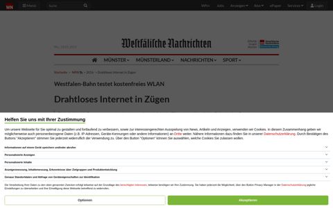 Westfalen-Bahn testet kostenfreies WLAN : Drahtloses Internet ...