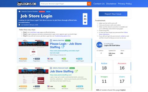 Job Store Login - Logins-DB