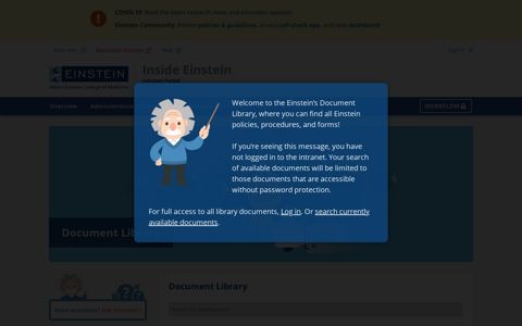 Document Library | Intranet | Albert Einstein College of Medicine