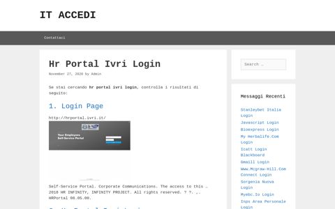 Hr Portal Ivri Login - ItAccedi