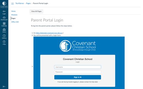 Parent Portal Login: TechServe