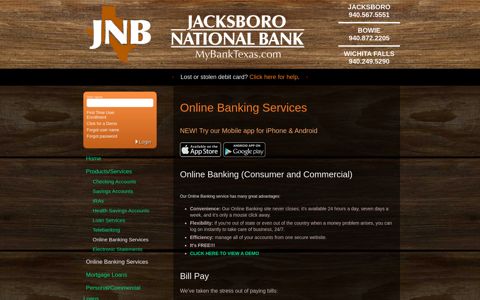 Online Banking Services | My Bank Texas - Jacksboro ...