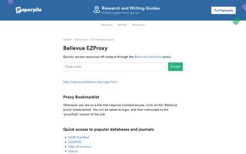 Bellevue EZProxy - Paperpile
