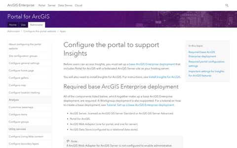 Configure the portal to support Insights—Portal for ArcGIS ...