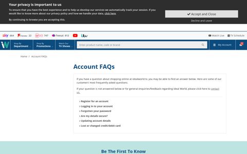 Account FAQs | Ideal World