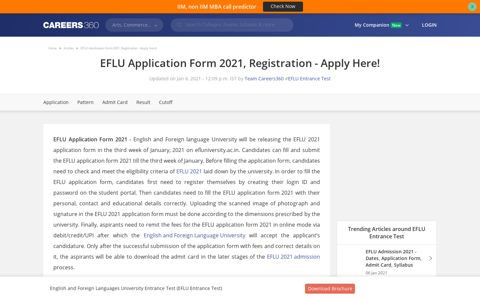 EFLU Application Form 2021, Registration - Apply Here!