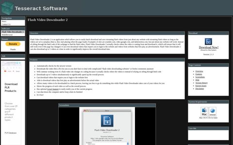 Flash Video Downloader 2 - Tesseract Software - Google Sites