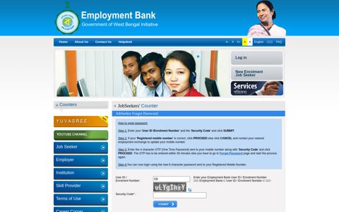 JobSeeker Forgot Password - EMPLOYMENT BANK