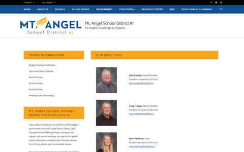 School Board / Homepage - Mt. Angel School District 91