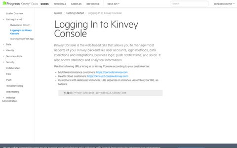 Logging In to Kinvey Console | Kinvey