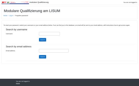 Forgotten password - Modulare Qualifizierung am LISUM