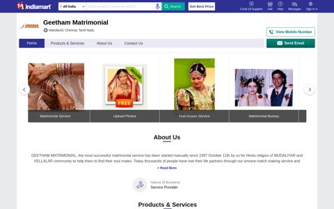 Geetham Matrimonial, Chennai - Service Provider of ...