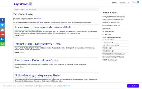 Ksk Gotha Login Access kreissparkasse-gotha.de. Internet-Filiale ...