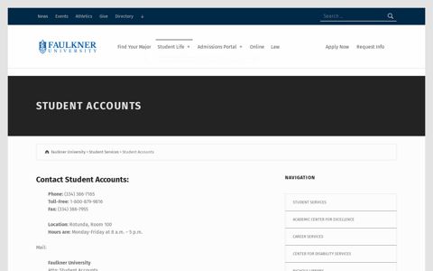 Student Accounts – Faulkner University