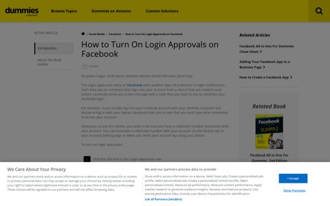 How to Turn On Login Approvals on Facebook - dummies