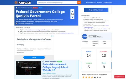 Federal Government College Ijanikin Portal