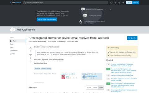 "Unrecognized browser or device" email received from ...