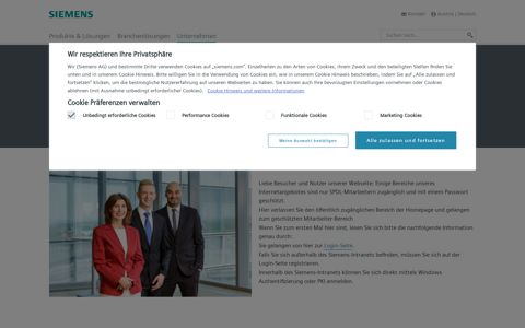 Einstieg Mitarbeiter Bereich | Mitarbeiter | Österreich - Siemens