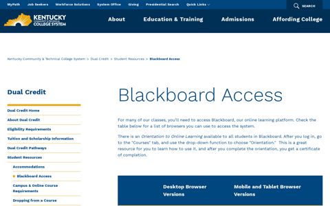 Blackboard Access | KCTCS