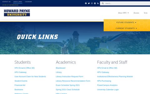 Quick Links | Howard Payne University