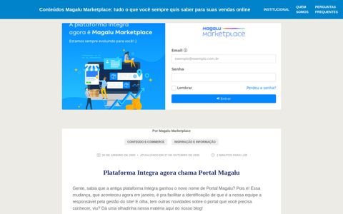 Plataforma Integra agora chama Portal Magalu - Home logo
