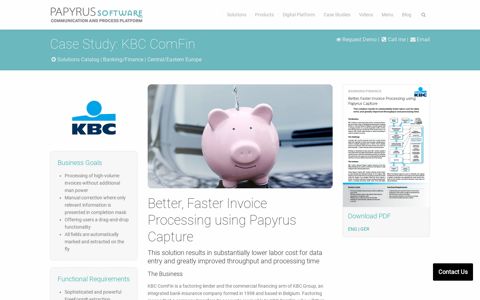 Papyrus Software - KBC ComFin Case Study - ISIS Papyrus
