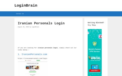 iranian personals login - LoginBrain