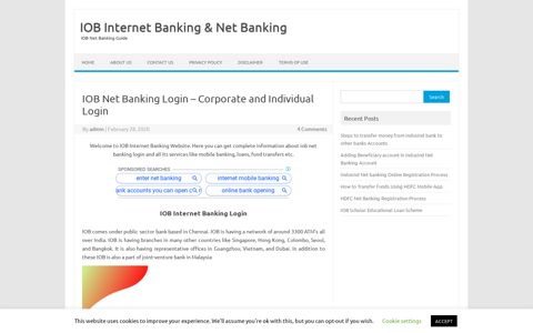IOB Net banking Login - iobnet.co.in - Individual And ...